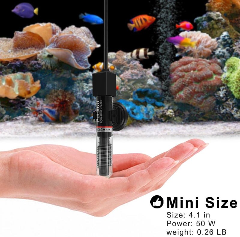 PULACO 50 Watt Small Aquarium Betta Heater for 1-10 Gallon Tank - Image 4